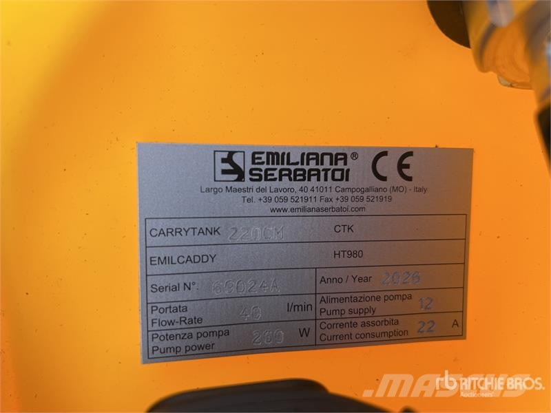 Emiliana Serbatoi CARRYTANK 220CM 220 L Poly Portable Diesel Transfe Паливні та присадочні баки