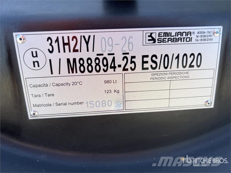 Emiliana Serbatoi CTK900CM 980 L Fuel Tank (Unused) صهاريج الوقود والصهاريج الإضافية