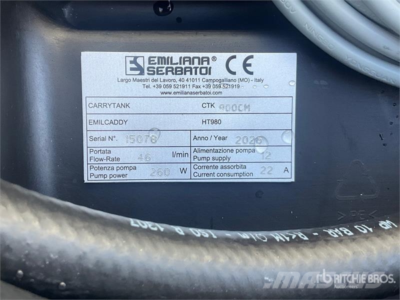 Emiliana Serbatoi CTK900 900 L Portable Poly Diesel Fuel Tank (Unuse Fuel and additive tanks