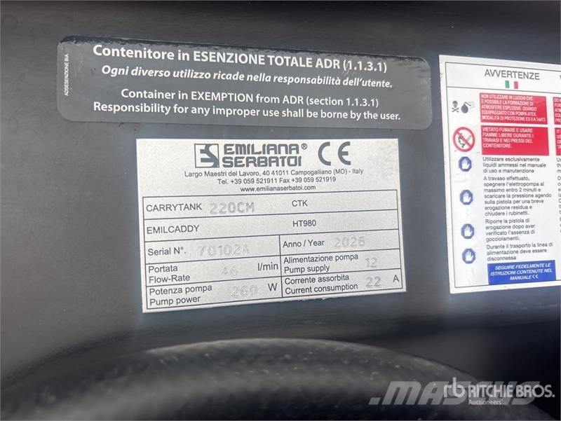 Emiliana Serbatoi EU-TANK 220 220 L Poly Portable Diesel Transfer an Serbatoi per carburante e additivi