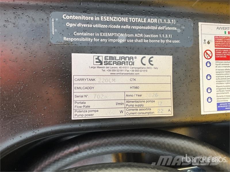 Emiliana Serbatoi EU-TANK 220PK Portable Poly 220 L Poly Portable Di Polttoaine- ja lisäainesäiliöt