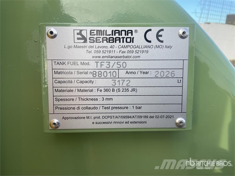 Emiliana Serbatoi EU-TANK 3000 3000 L Steel Diesel 3000 L Steel Stor Bränsle och tillsatstankar