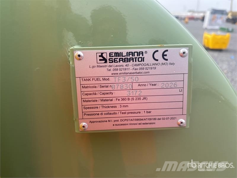 Emiliana Serbatoi EU-TANK 3000 3000 L Steel Storage and Dispensing T Serbatoi per carburante e additivi