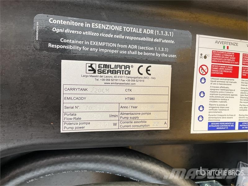 Emiliana Serbatoi EU-TANK 220PK Portable Poly 220 L Poly Portable Di Polttoaine- ja lisäainesäiliöt