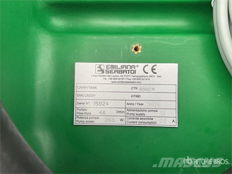 Emiliana Serbatoi EU-TANK 600 Portable Poly Fuel Tank (Unused) Polttoaine- ja lisäainesäiliöt
