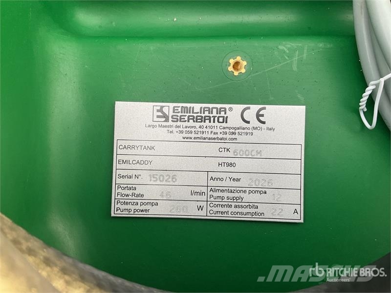 Emiliana Serbatoi EU-TANK 600 Portable Poly Fuel Tank (Unused) Polttoaine- ja lisäainesäiliöt