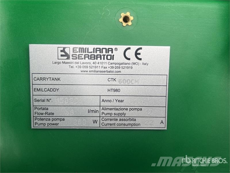 Emiliana Serbatoi EU-TANK 600 580 L Plastic Diesel Fuel Tank (Unused Serbatoi per carburante e additivi