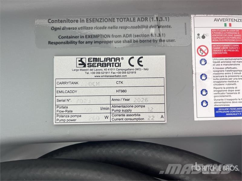 Emiliana Serbatoi EU-TANK 220 220 L Plastic 220 L Poly Portable Dies Serbatoi per carburante e additivi