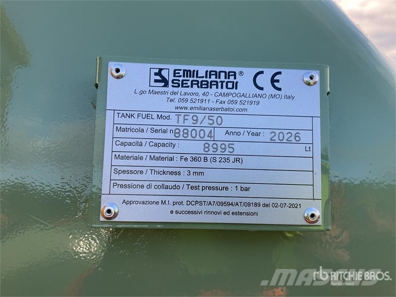 Emiliana Serbatoi EU-TANK 9000 Skid Mounted Steel 9000 L Steel Stora Паливні та присадочні баки