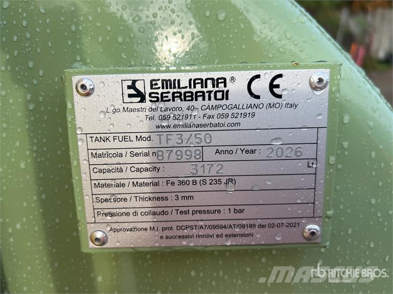 Emiliana Serbatoi TF3/50 3000 L Steel Storage and Dispensing Tank wi Kütusemahutid