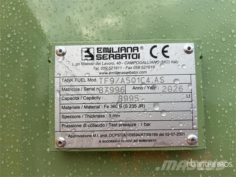 Emiliana Serbatoi TF9/A501C4.AS 9000 L Steel Storage and Dispensing Kütusemahutid