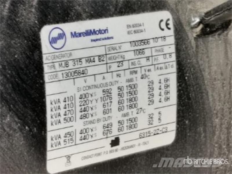  Energy EY-400P-SA 400 kVA Skid-Mounted Generator S Dieselgeneraattorit