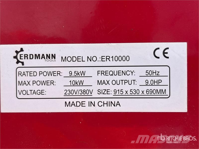 Erdmann ER10000 Portable Generator Set Egyéb Áramfejlesztők