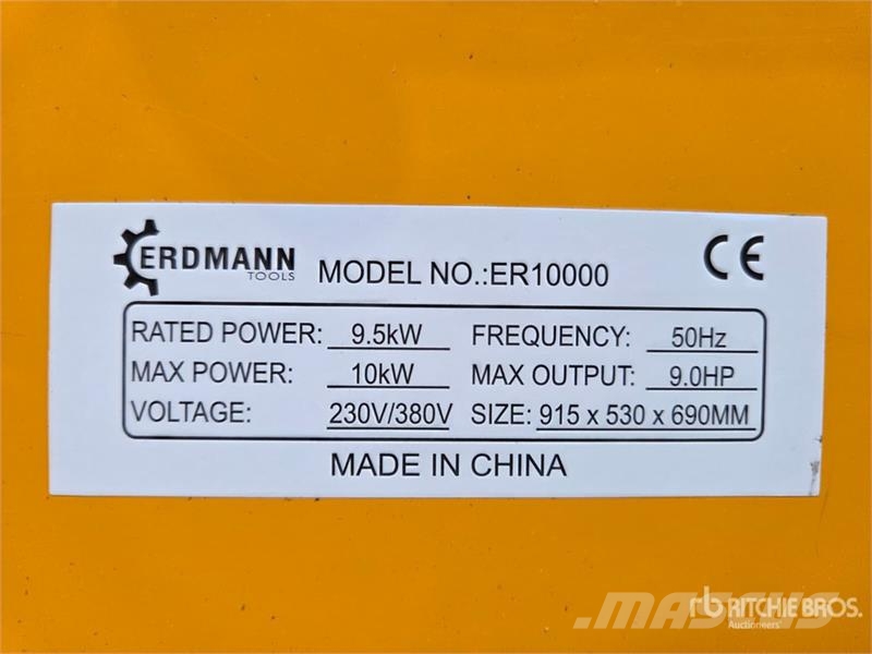 Erdmann ER10000 Portable Generator Set (Unused) Citi ģeneratori