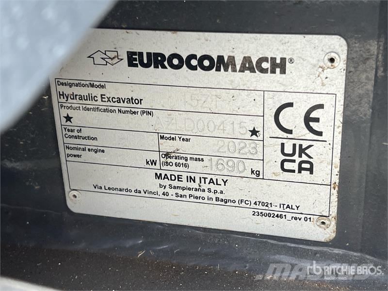 Eurocomach 15ZT Mini Excavator حفارات صغيرة أقل من 7 طن (حفارات صغيرة)