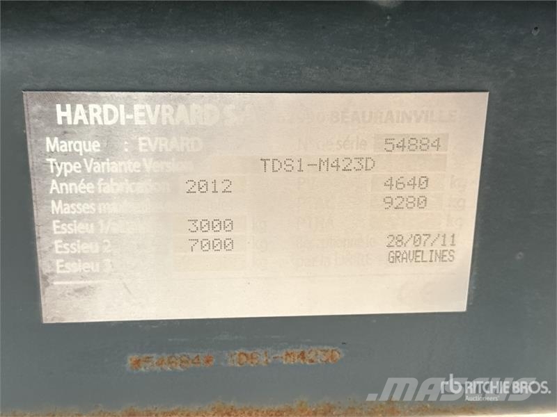 Evrard Meteor 4200 42 m S/A Pull-Type Sprayer Ťahané postrekovače