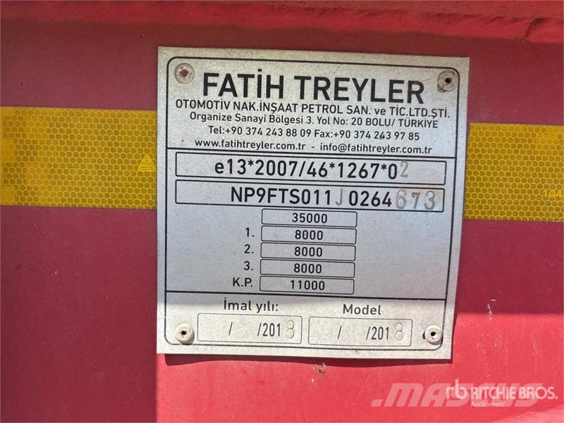  Fatih Tri/A Dump Container Trailer مقطورات حاويات