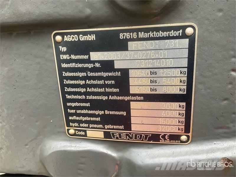 Fendt 820 Vario TMS 4WD Tractor Tractors