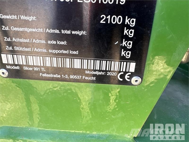 Fendt SLICER 991 TL 7000 mm 3-Point Hitch Doble Butterfl Kosiarki