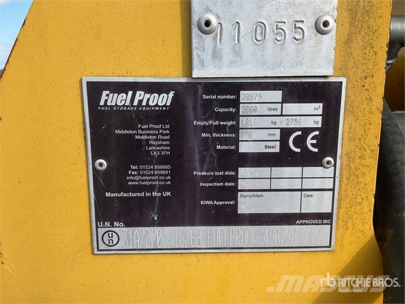 Fuel Proof 2000 L Trailer Mounted Steel Diesel Ta Serbatoi per carburante e additivi