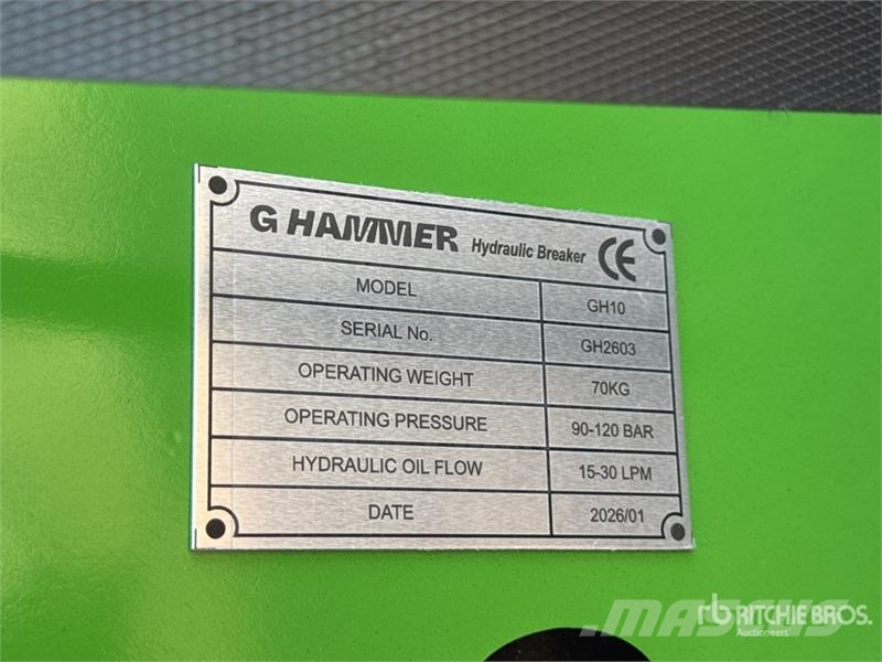  G Hammer H10 70 kg Hydraulic Breaker (Unused) Marteau hydraulique
