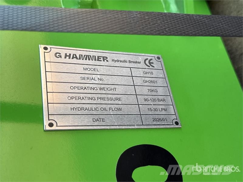 G Hammer H10 70 kg Hydraulic Breaker (Unused) Marteau hydraulique