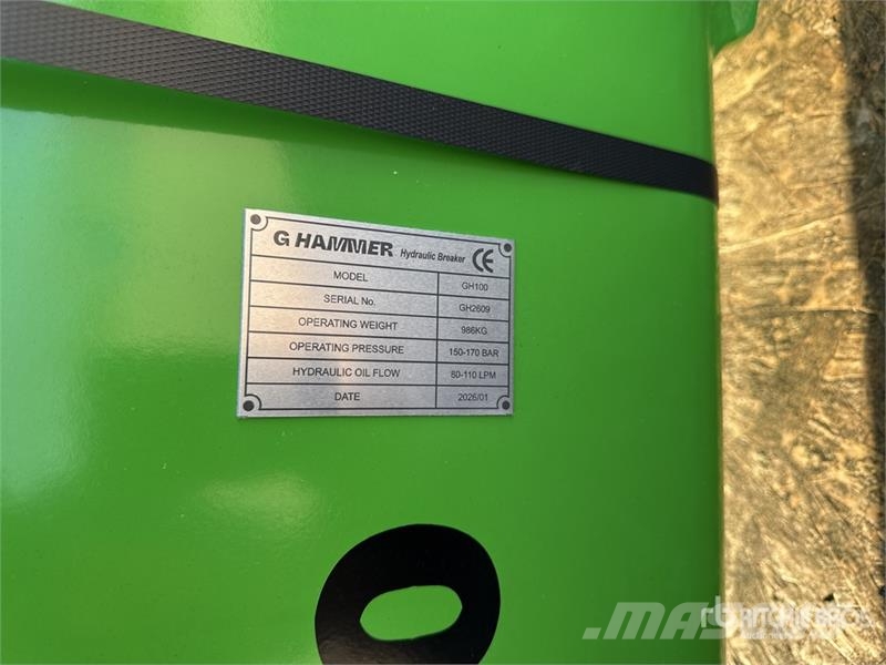  G Hammer H100 986 kg Hydraulic Breaker (Unused) Marteau hydraulique