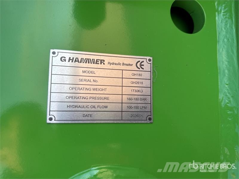  G Hammer H180 1730 kg Hydraulic Breaker (Unused) Marteau hydraulique