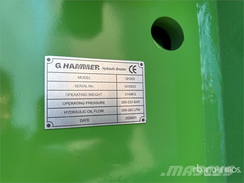  G Hammer H300 3149 kg Hydraulic Breaker (Unused) Marteau hydraulique