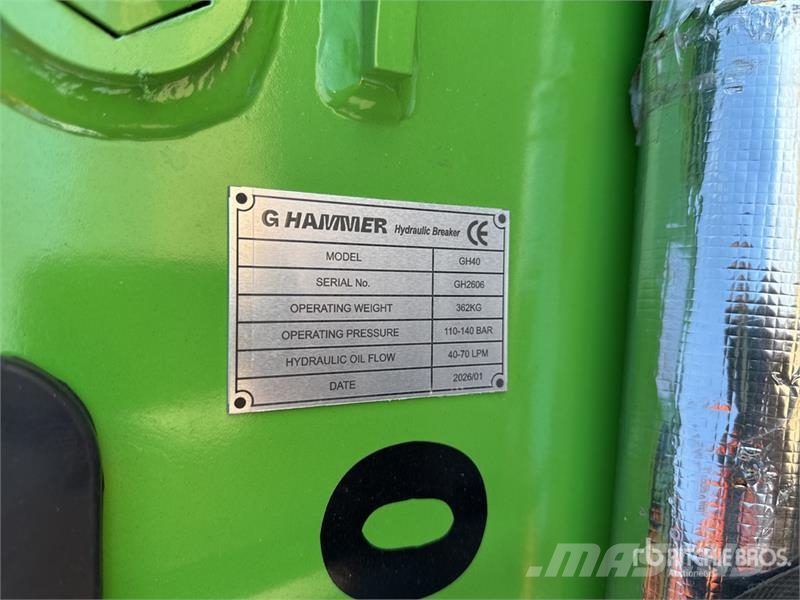  G Hammer H40 362 kg Hydraulic Breaker (Unused) Marteau hydraulique