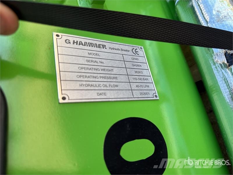  G Hammer H40 362 kg Hydraulic Breaker (Unused) Marteau hydraulique