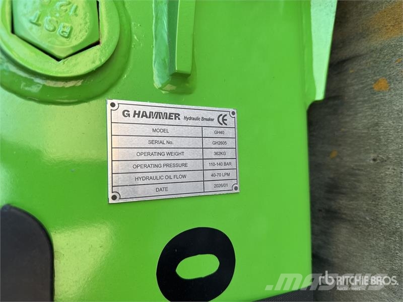  G Hammer H40 362 kg Hydraulic Breaker (Unused) Marteau hydraulique