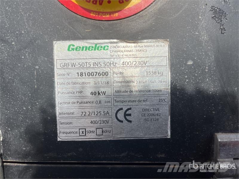  Genelec GRFW50T5 50 kVA Generator Set Dīzeļģeneratori