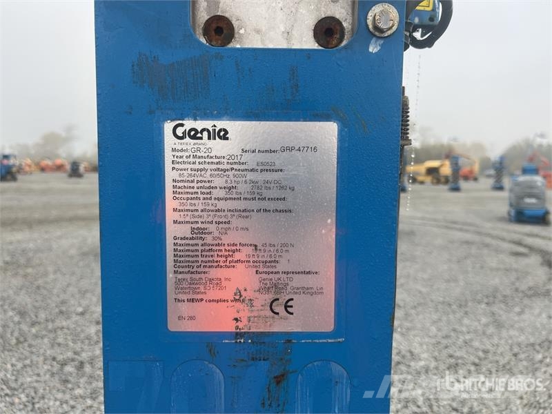 Genie GR-20 Vertical Mast Lift Vertikālie pacēlāji