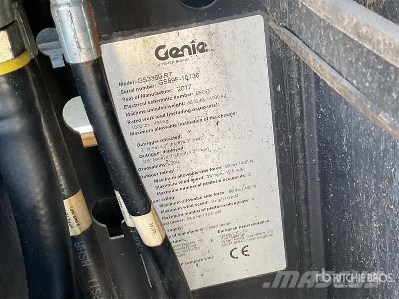 Genie GS 33369 RT Diesel Nacelle Ciseau Scissor Lift Škarjaste dvižne ploščadi