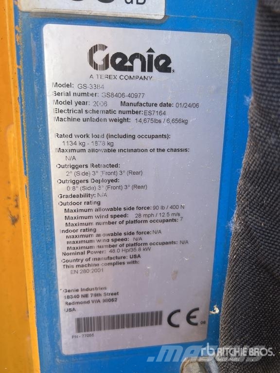 Genie GS-3384 4x4 Diesel Nacelle Ciseau Scissor Lift Nacelle ciseaux