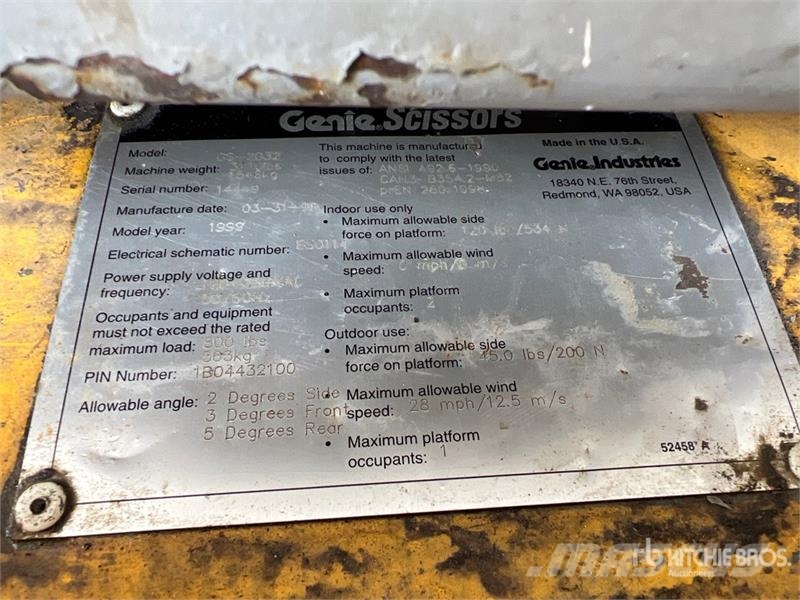 Genie GS2032 Electric Scissor Lift Ollós emelők