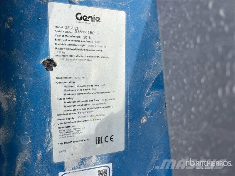 Genie GS2632 Electric Scissor Lift Ножични работни платформи