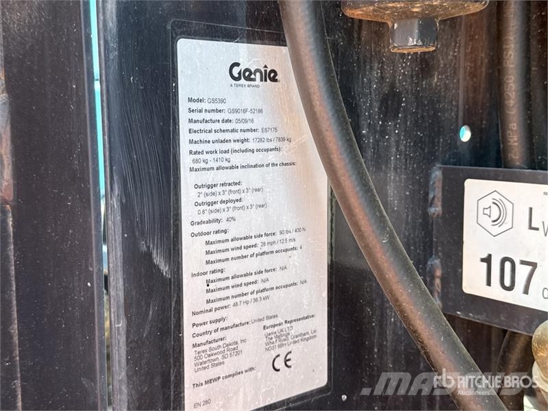 Genie GS5390 4x4 Diesel Nacelle Ciseau Scissor Lift Nacelle ciseaux