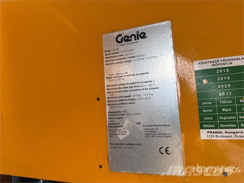 Genie S-105 Articulating Boom Lift (Inoperable) رافعات سلة مفصلية