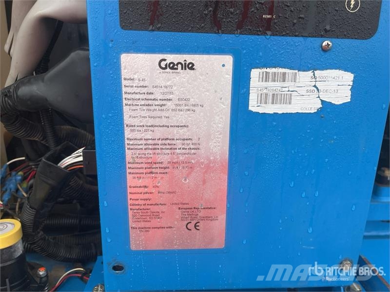 Genie S-45 4WD Diesel Telescopic Boom Lift Teleskoop poomtõstukid