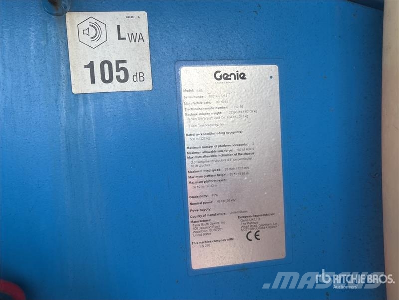 Genie S-65 4WD Diesel Telescopic Boom Lift Teleskopik personel platformları