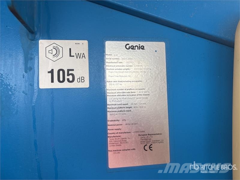 Genie S-65 4WD Diesel Telescopic Boom Lift Teleskopske dvižne ploščadi