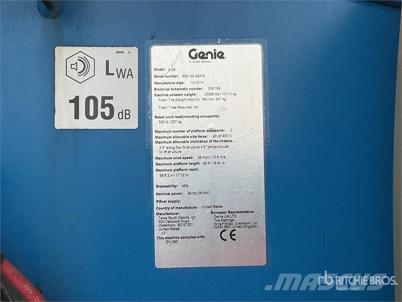 Genie S-65 4WD Diesel Articulating Boom Lift رافعات سلة مفصلية