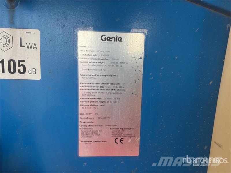Genie S-65 4WD Diesel Telescopic Boom Lift Teleskopske dvižne ploščadi