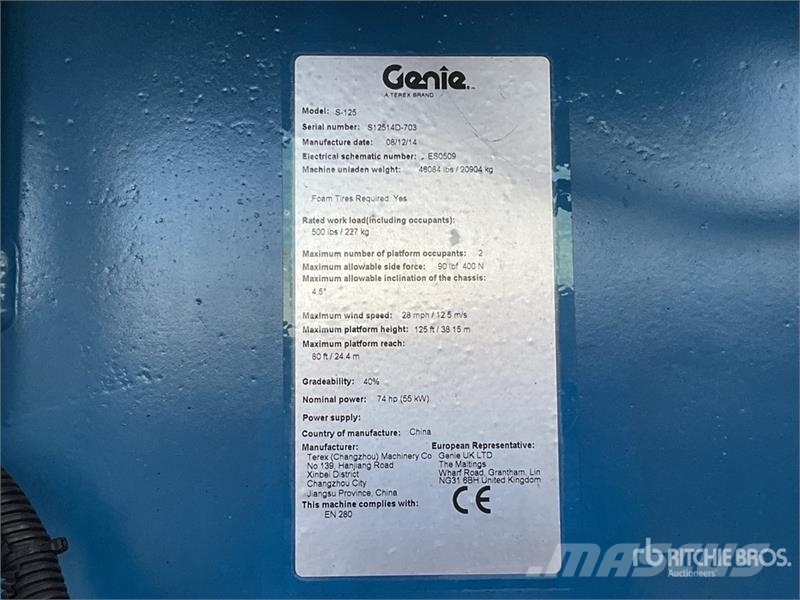Genie S125 4WD Diesel Telescopic Boom Lift Телескопични повдигачи