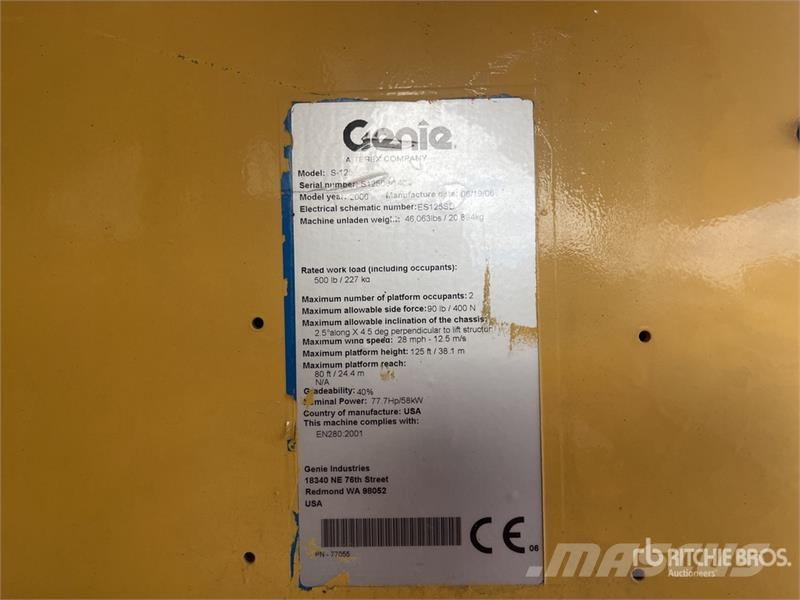 Genie S125 4WD Diesel Telescopic Boom Lift Teleszkópos emelők