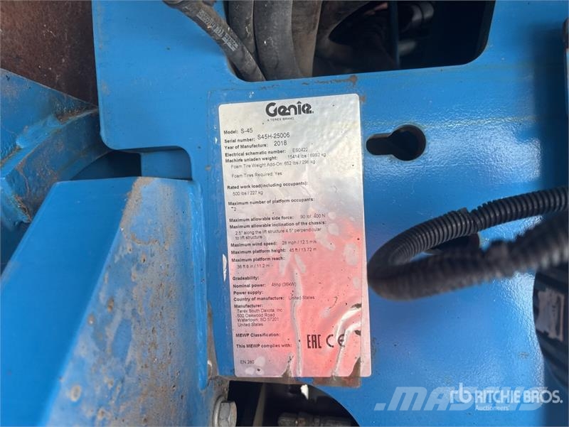 Genie S45 4WD Diesel Telescopic Boom Lift Teleskopske dvižne ploščadi