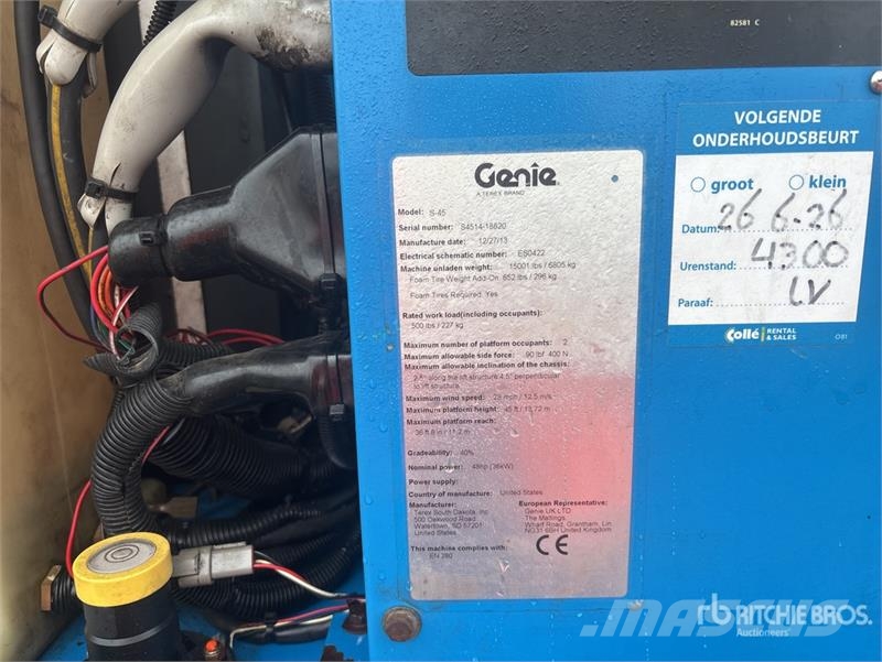 Genie S45 4WD Diesel Telescopic Boom Lift Teleskopske dvižne ploščadi