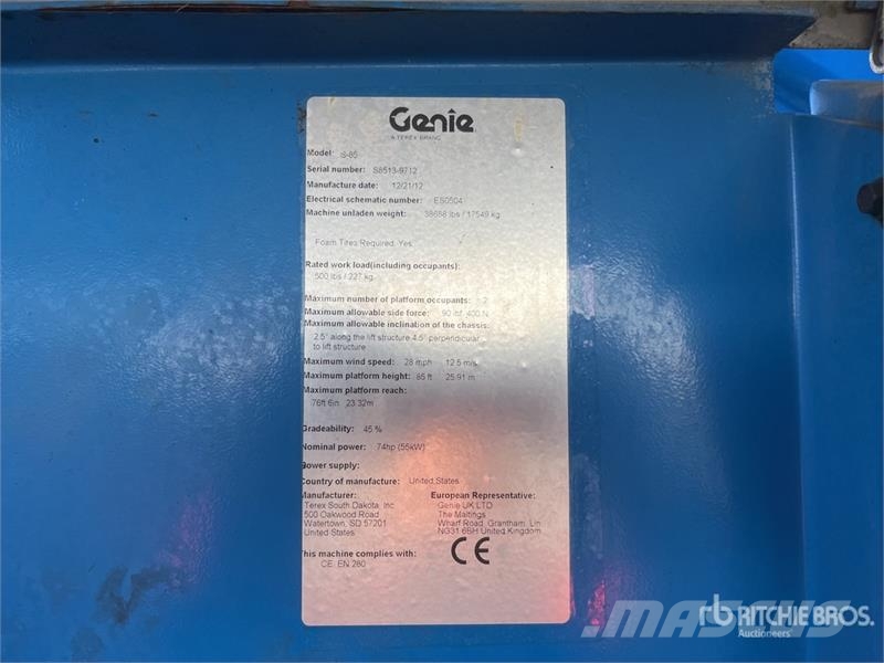 Genie S85 4WD Diesel Telescopic Boom Lift Teleskopske dvižne ploščadi